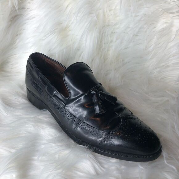 ALLEN EDMONDS BERWICK WINGTIP Tassle SLIP ON LEATHER LOAFER SHOE 10D - Picture 2 of 13